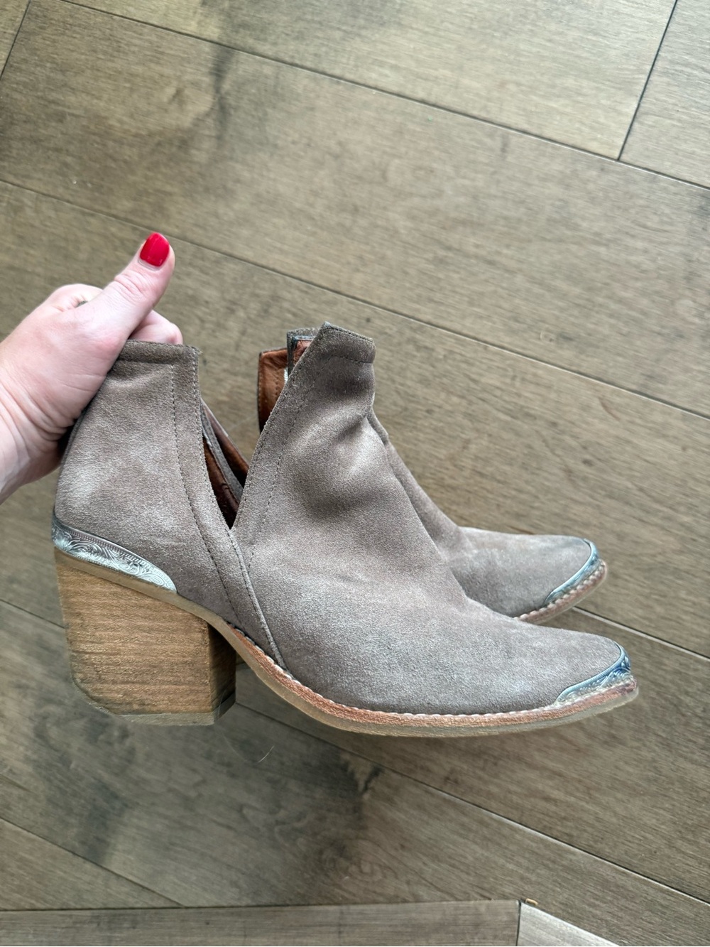 Jeffery Campbell Taupe Suede Women's Cutout Ankle Boots